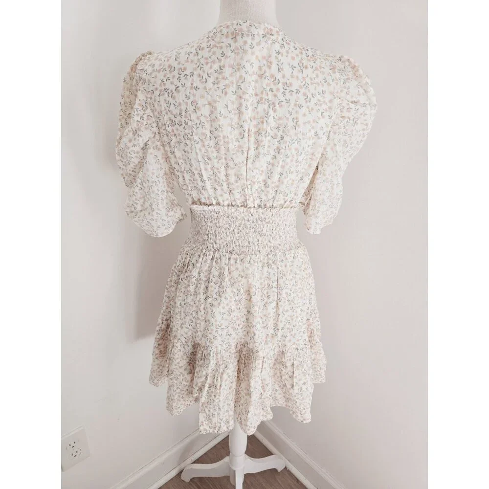 Cleobella Sadie Cotton Floral Hannah Ann Sluss Cottagecore Peasant Mini Dress M